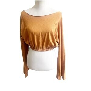 Bare By Charlie Holiday The Lounge Sweater Crop Organic Hemp Blend Medium NWT